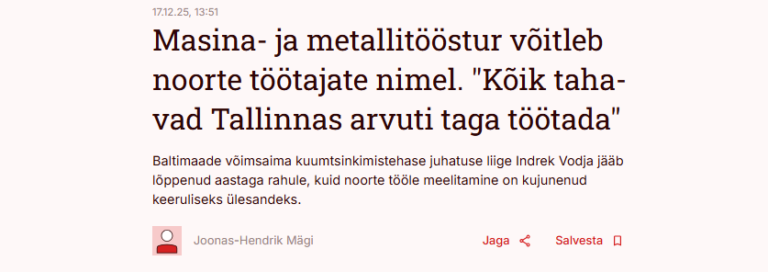 Metallitööstur Indrek Vodja